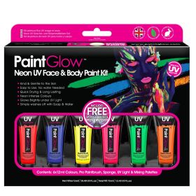 PaintGlow Neon UV Face & Body Paint Set