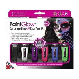 PaintGlow Day Of The Dead UV Face Paint Kit